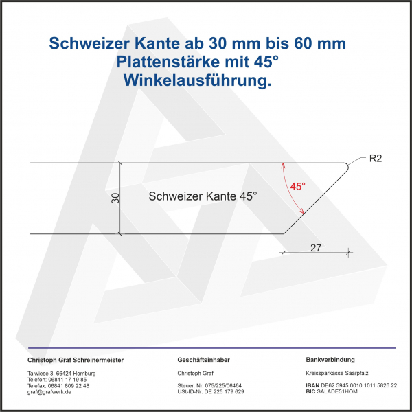 Esche Amerikanisch Massivholzplatte 60 mm